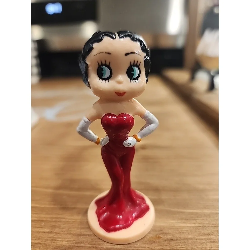 Vintage Miniature Betty Boop Figurine in Red Evening Gown Dress K.F.S./F.S. 1990